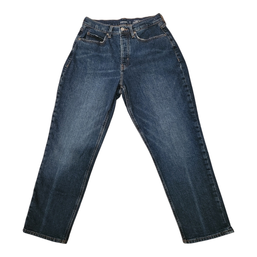 Old Navy Dark Wash Curvy Sky High Straight Secret‎ Slim Pockets Jean Normcore 10 - Picture 2 of 9
